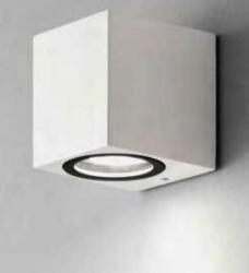 APPLIQUE LAMPADA DA PARETE IN ALLUMINIO BIANCO 80x68x80 IP54 GU10