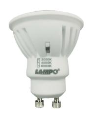 LAMPADA LED 10W GU10 TRICOLOR CERAMICA DIKLED10W230VMC  3/4/6000K