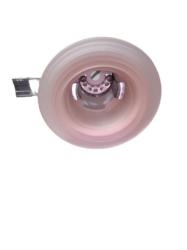 FARETTO DA INCASSO FISSO TONDO IN VETRO ROSA RIGATO F75