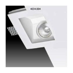 FARETTO INCASSO 45 °GESSO GU 10 c/lamelle
