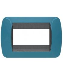 Bticino living international l4863bu placca 3 posti blu metrò