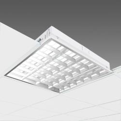 PLAFONIERA DA UFFICIO QUADRATA 1X18 CNR BIANCO