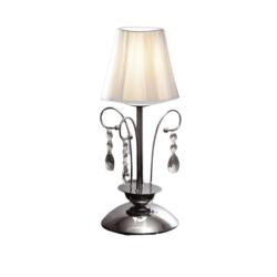 LAMPADA DA TAVOLO IMPERIAL CON CRISTALLI E COPPETTE BIANCHE O NERE 27T/1
