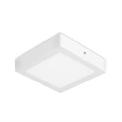 PLAFONIERA PER INTERNO SQUADRATA IN ALLUMINIO VERNICIATO BIANCO CON DIFFUSORE IN TECNOPOLIMERO