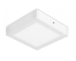 PLAFONIERA PER INTERNO SQUADRATA IN ALLUMINIO VERNICIATO BIANCO CON DIFFUSORE IN TECNOPOLIMERO