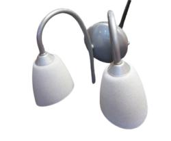 LAMPADA A PARETE CON VETRO BRILLANTINATO E STRUTTURA GRIGIO PERLA ROSSINI