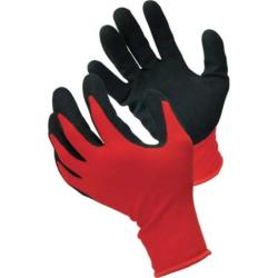 GUANTO NITRILE NERO SABBIATO HAND MAGLIA LEGGERA SINTETICO ROSSO 9