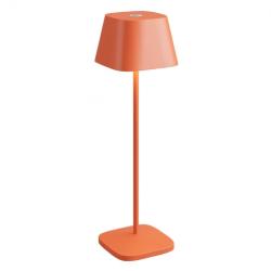 Lampada a Led da Tavolo Ricaricabile La Nuit Quadrata o Tonda 2,2watt Luce Calda 3000K Portatile Da Esterno IP65 Dimmerabile (Arancio Opaco, Quadrata)