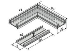 ANGOLARE PER PROFILO DA SUPERFICIE ALLUMINIO PR100 