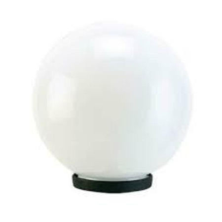 TESTAPALO A GLOBO DIAMETRO 40CM OPALINO CON BASE PER FISSAGGIO SU PALO E PORTALAMPADA E27