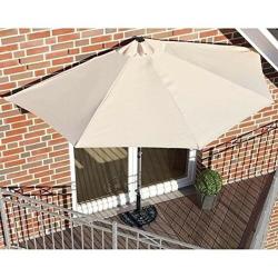 Ombrellone Mezzaluna a parete salvaspazio tondo Ø 300x250H cm in alluminio colore ecrù