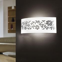 APPLIQUE DA PARETE IN VETRO WENGE' DECORATO L27CM G9 60W