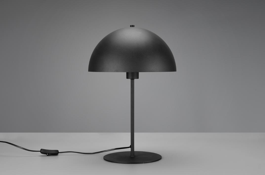 Lampada Da Tavolo Andreus Trio Leuchten: Design Nero Opaco Con Interno Oro E Paralume Regolabile