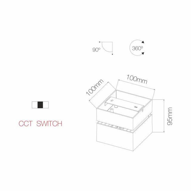 Faretto LED da superficie RUBYC NERO 14W 220/240V CCT colore nero BENEITO FAURE 4231-N