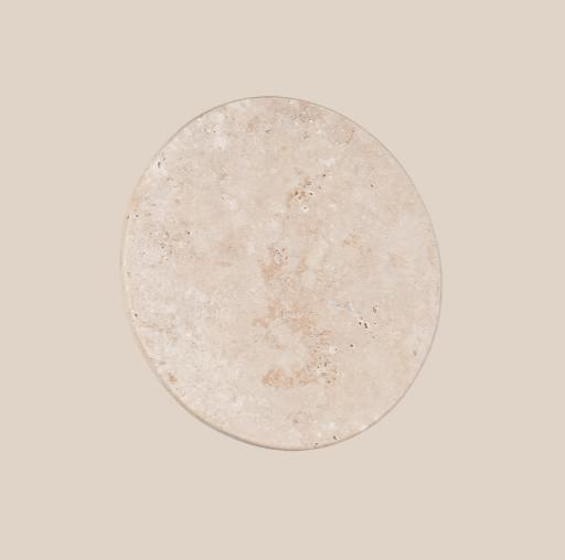 Applique Decorativa Rotonda In Travertino Led 4w 3000k Bobbin Trio