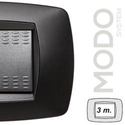 MODO PLACCA 3 POSTI NERO OPACO