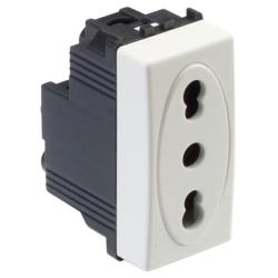 MODO PRESA 2P+T 16A BIVALENTE BIANCO