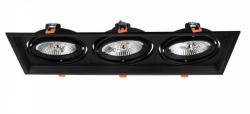 Faro da Incasso Orientabile Nero - 3 lampade AR111, Foro 460x160mm