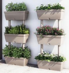 FIORIERE VERTICALI RESINA GRIGIO TORTORA 50X17X100-LT 8,4 3PZ