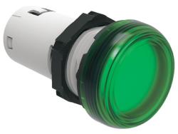 LOVATO LAMPADA SPIA MONOBLOCCO INTEGRATA A LED LUCE FISSA Ø22mm SERIE PLATINUM IN PLASTICA CROMATA VERDE 24VAC/DC
