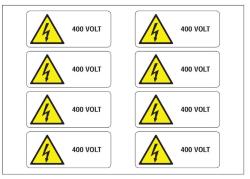 ETICHETTA PVC ADESIVA 400 VOLT 70X30