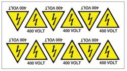 ETICHETTADI PERICOLO  ADESIVA 400VOLT