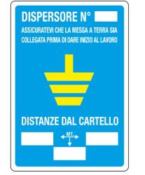 CARTELLO ALLUMINIO DISPERSORE N°TERRA 200X300MM