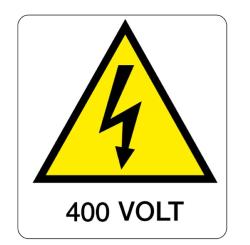 CARTELLO ALLUMINIO PERICOLO 400 VOLT