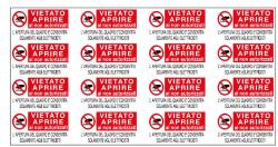 ETICHETTA ADESIVO PVC VIETATO APRIRE AI NON AUTORIZZATI