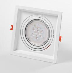 FARETTO QUADRATO DA INCASSO BIANCO G53 MAX 50W 12V