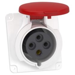 Presa fissa BT da incasso inclinata IP44 32A 380V 3PT cablaggio rapido