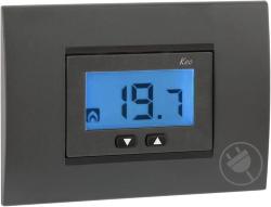 VEMER VE558300 Termostato Elettronico con Display LCD, Alimentazione 230V, Grigio Antracite/Bianco