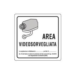 CARTELLO AREA VIDEOSORVEGLIATA 20X20     ALLUMINIO