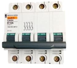 Interruttore magnetotermico 4P 10A 10K 4M CUR.D