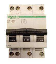 Interruttore magnetotermico 3P+N 20A 4.5K 3M CUR.C