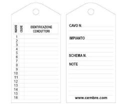 CEMBRE CARTELLINO PER L'IDENTIFICAZIONE DEI CAVI SPESSORE=0,3 mm