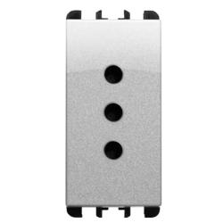 SIMON URMET NEA PRESA 2P+T 10A GRIGIO ALLUMINIO