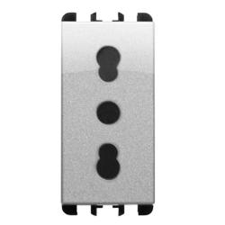 SIMON URMET NEA PRESA BIVALENTE 2P+T 10/16A GRIGIO ALLUMINIO