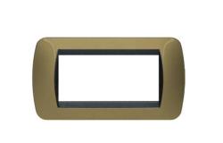 Bticino Living International l4804ot placca 4 posti ocra metallica