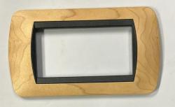 Bticino living international l4804lar placca legno 4 posti acero americano