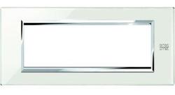 Placca Simon Urmet Nea 6 moduli vetro bianco neve