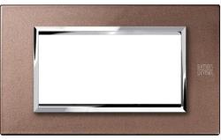 Urmet Simon Nea placca 4 moduli bronzo lucido