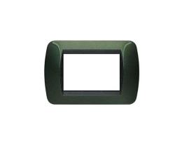 Bticino living international l4863vt placca 3 posti verde metallico