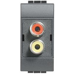 Bticino Living International modulo doppio RCA antracite