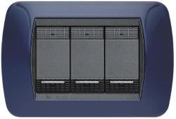 Bticino living international Placca l4803bd 3 posti blu solid[