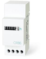CONTA MODULAR Contaore, 2 moduli DIN, montaggio su barra DIN, numeratore elettromeccanico non azzerabile, IP25, 230V AC – ORBIS OB180802