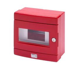 CENTRALINO STAGNO PER EMERGENZA CON GUIDA DIN - 8 MODULI EN50022 - ROSSO RAL 3000