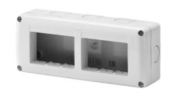 CONTENITORE PER APPARECCHI SYSTEM - ORIZZONTALE PROTETTO - 6 POSTI - MODULO 3x2 - GRIGIO RAL 7035 - IP40