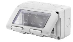 CONTENITORE PER APPARECCHI SYSTEM - STAGNO - 4 POSTI - GRIGIO RAL 7035 - IP55