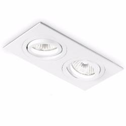 FARETTO BIANCO 2X50W GU10 RETTANGOLARE 2 LUCI 170X90MM
